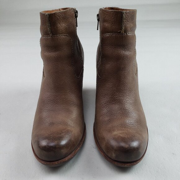 Kork Ease Michelle Ankle Boot Womens 8.5 Brown Leather Side Zip Heeled Wedge - Picture 6 of 15